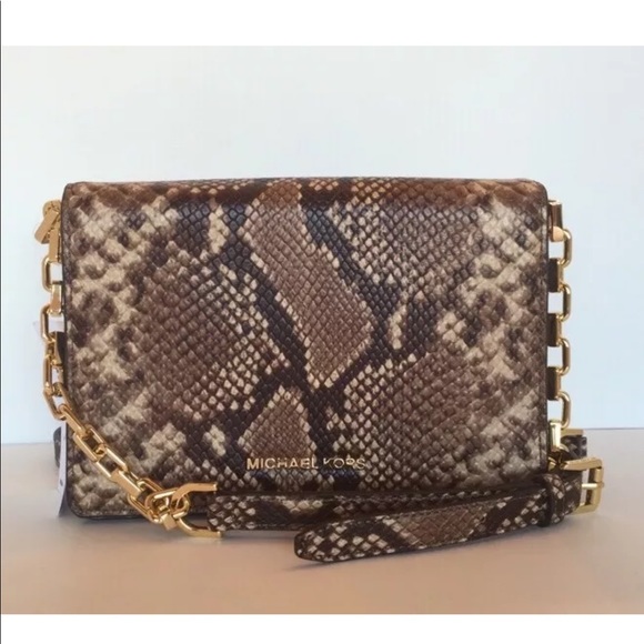 Michael Kors Brinkley Embossed Leather Cross Body